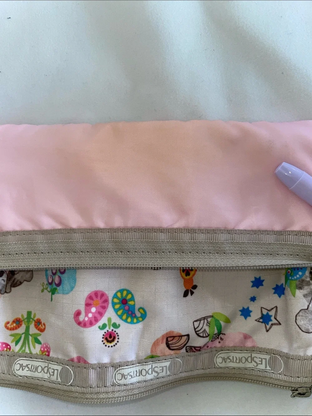 Lesportsac Vintage Triple Zip Pouch in Koala Walla Print